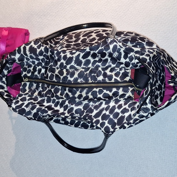 ♠️ Kate Spade Stevie Diaper Bag. Black and white cheetah. Hot pink. - Picture 8 of 17